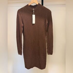 525 America Chocolate Long Sleeve Dress